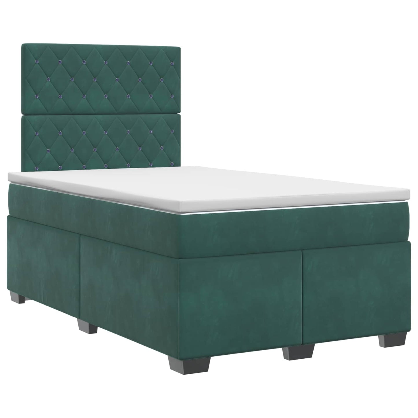 Boxmadras med topmadras Mørkegrøn 120 x 190 cm Fløjl