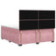 Boxmadras med topmadras Lyserød 200 x 200 cm Fløjl