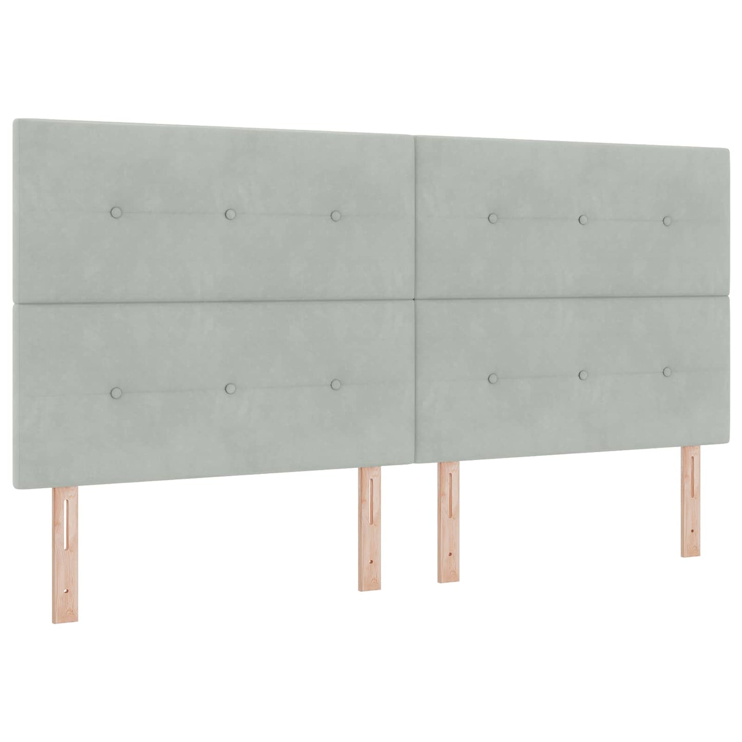 Boxmadras med topmadras Lysegrå 200 x 200 cm Fløjl