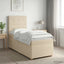 Boxmadras med topmadras Cremefarvet 100 x 200 cm Stof