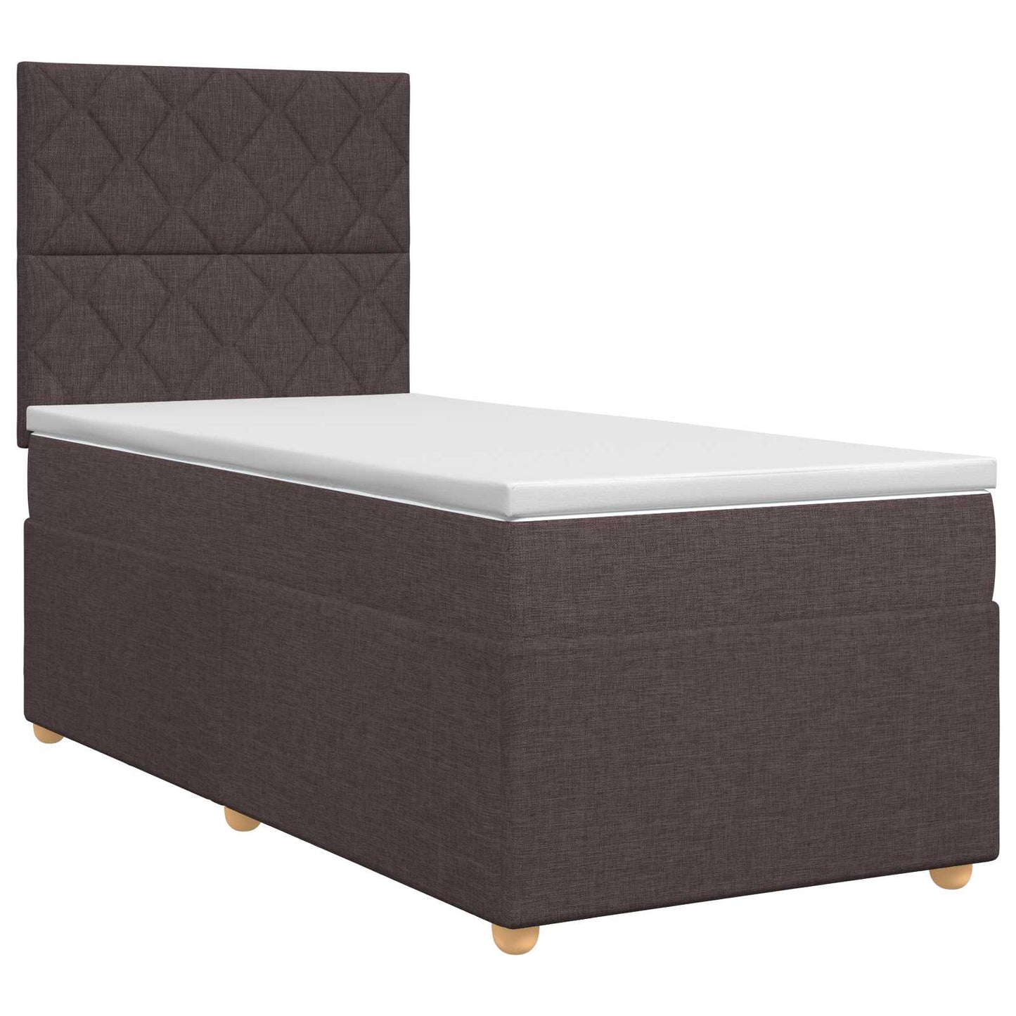 Boxmadras med topmadras Mørk Brun 80 x 200 cm Stof