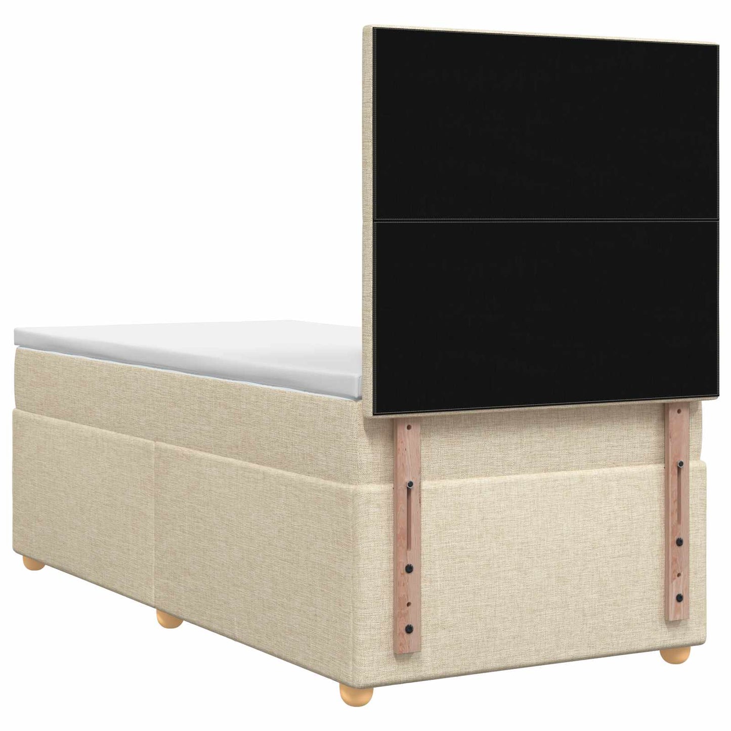 Boxmadras med topmadras Cremefarvet 80 x 200 cm Stof
