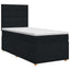 Boxmadras med topmadras med hovedgærde Sort 90 x 190 cm Stof