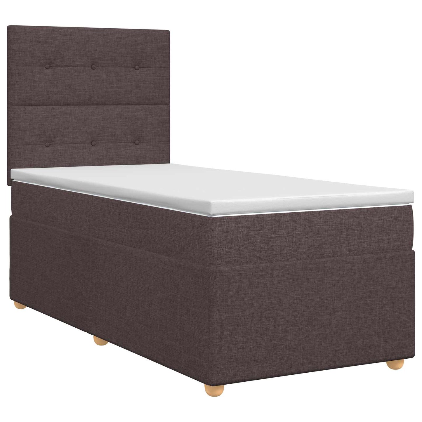 Boxmadras med topmadras Mørk Brun 90 x 190 cm Stof