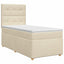 Boxmadras med topmadras Cremefarvet 90 x 190 cm Stof