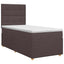 Boxmadras med topmadras Mørk Brun 90 x 200 cm Stof