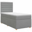 Boxmadras med topmadras Lysegrå 100 x 200 cm Stof