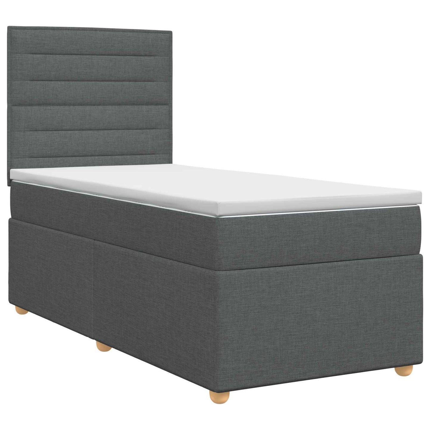 Boxmadras med topmadras Mørkegrå 100 x 200 cm Stof