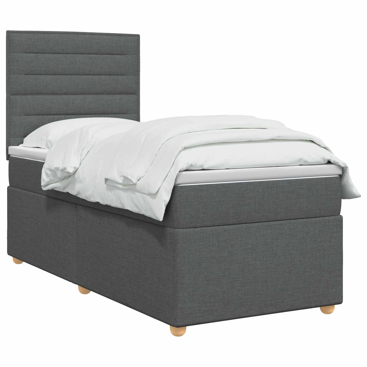 Boxmadras med topmadras Mørkegrå 100 x 200 cm Stof