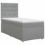 Boxmadras med topmadras Lysegrå 100 x 200 cm Stof