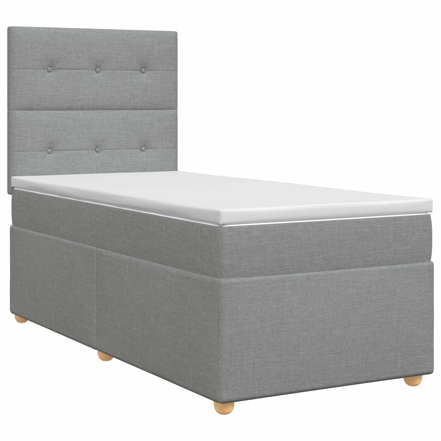 Boxmadras med topmadras Lysegrå 100 x 200 cm Stof