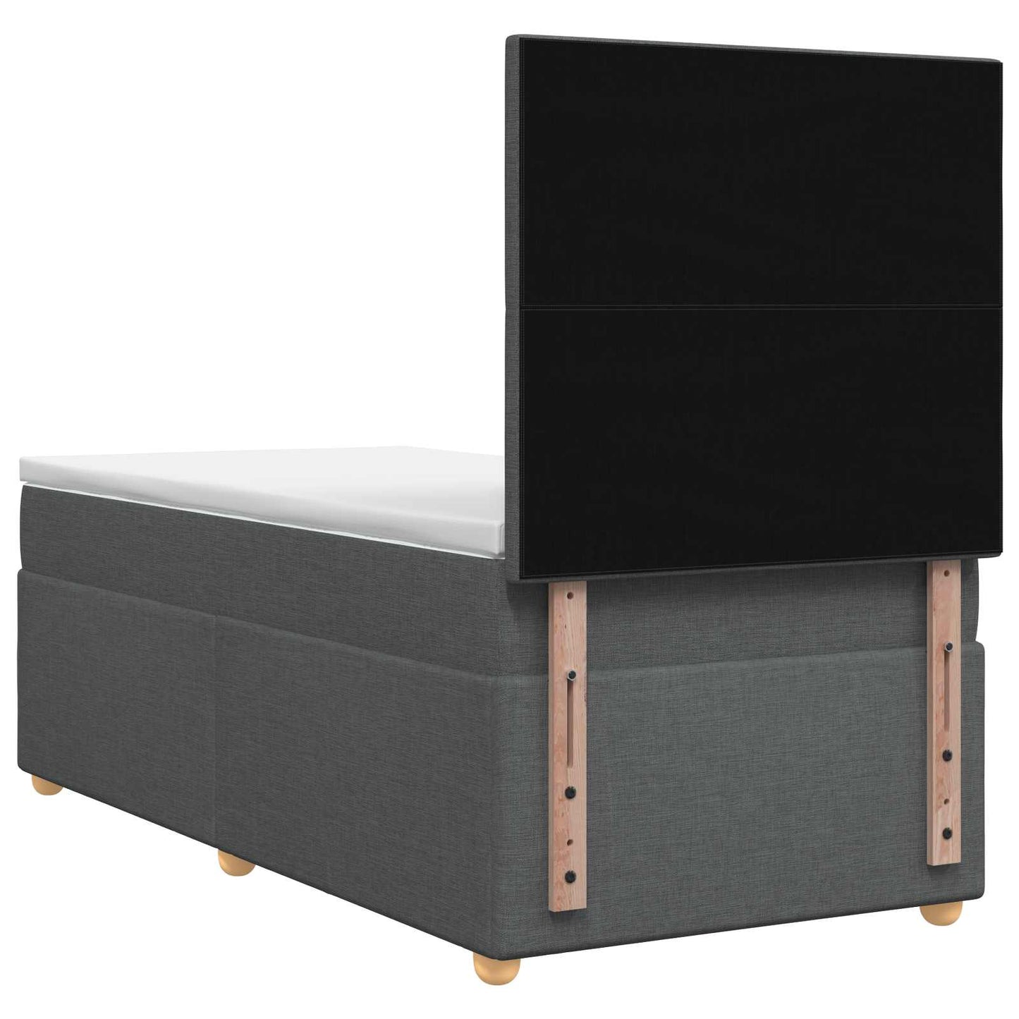 Boxmadras med topmadras Mørkegrå 100 x 200 cm Stof
