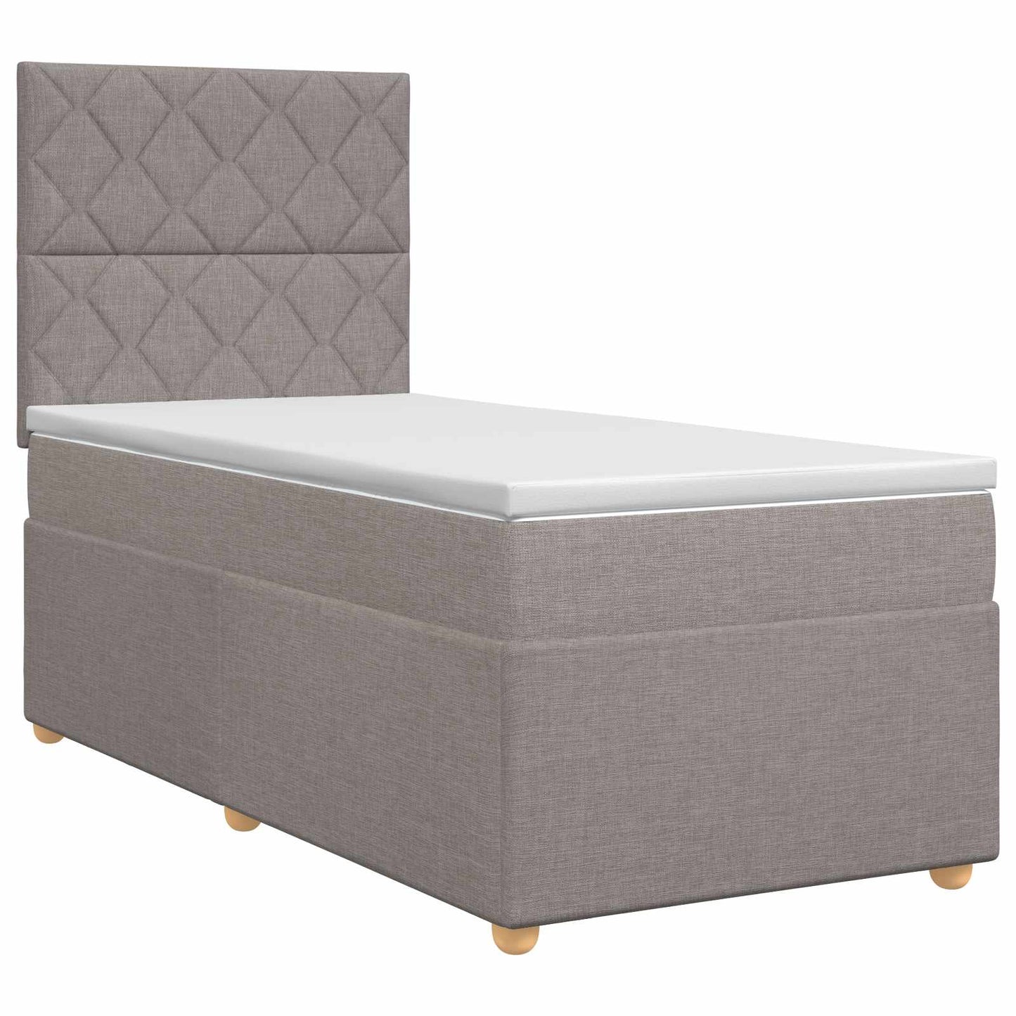 Boxmadras med topmadras Gråbrun 100 x 200 cm Stof