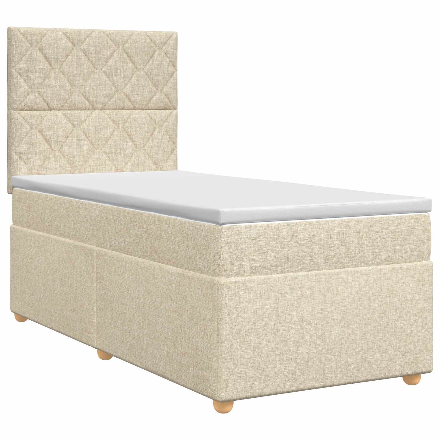 Boxmadras med topmadras Cremefarvet 100 x 200 cm Stof