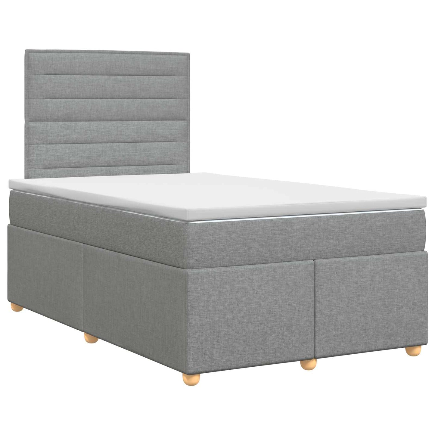 Boxmadras med topmadras Lysegrå 120 x 190 cm Stof