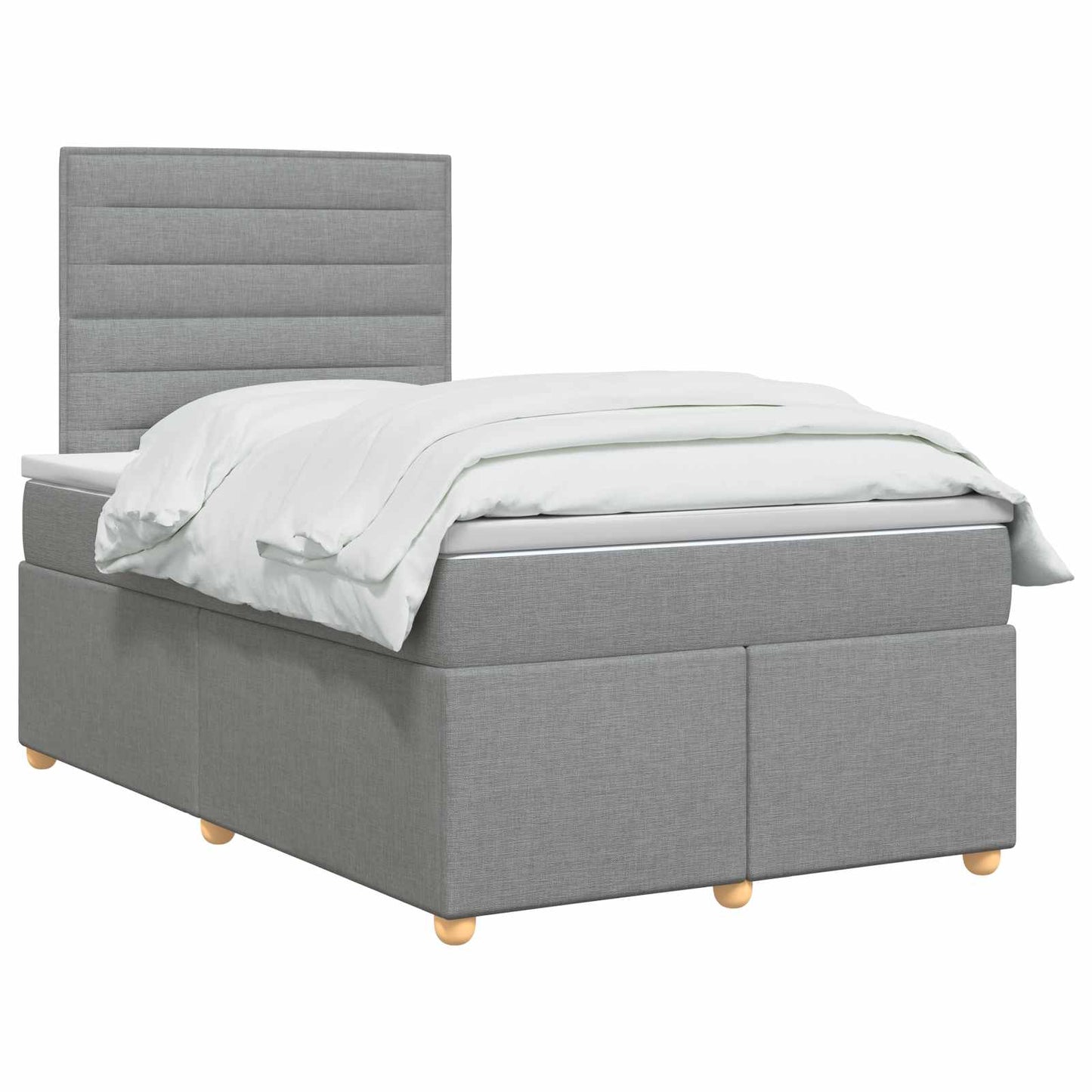 Boxmadras med topmadras Lysegrå 120 x 190 cm Stof