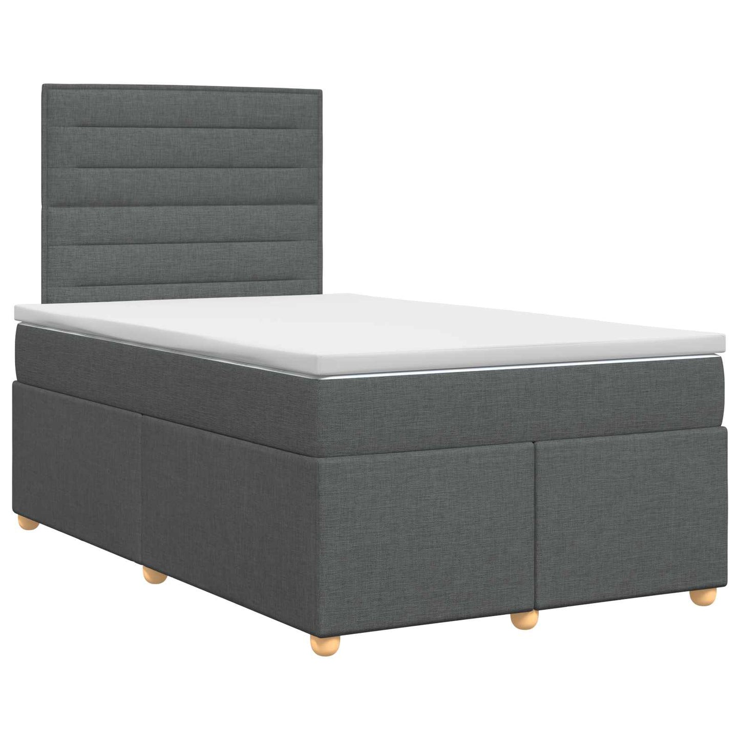 Boxmadras med topmadras Mørkegrå 120 x 190 cm Stof