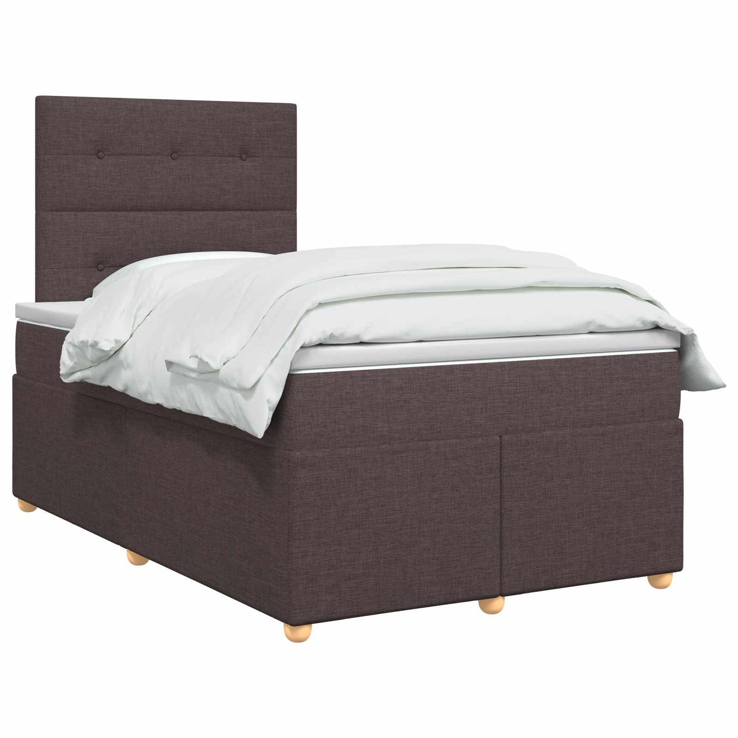 Boxmadras med topmadras Mørk Brun 120 x 190 cm Stof