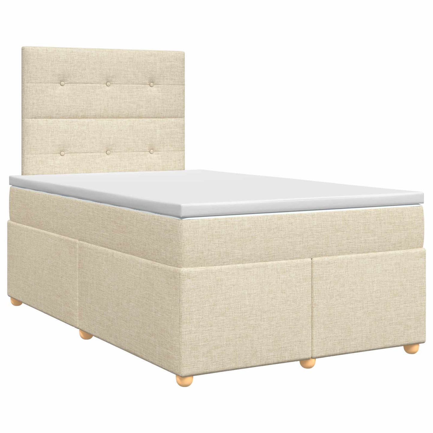 Boxmadras med topmadras Cremefarvet 120 x 190 cm Stof