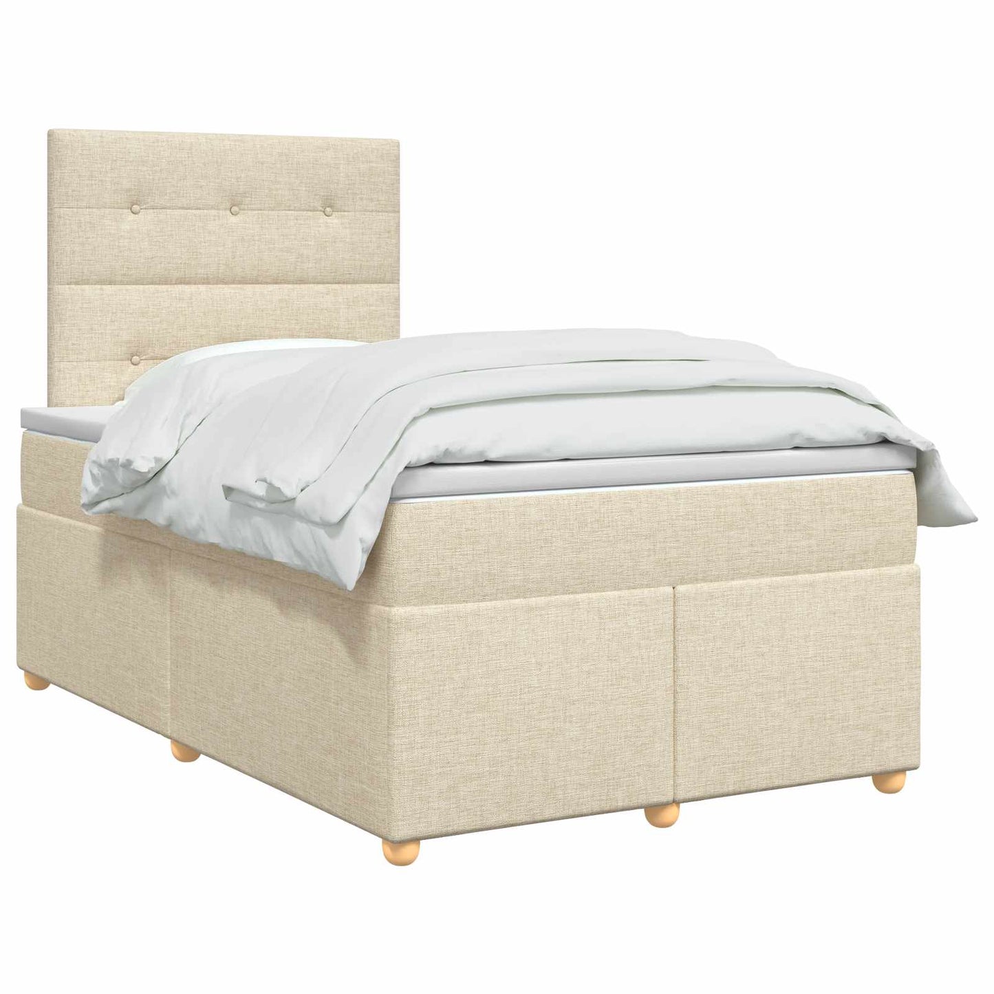 Boxmadras med topmadras Cremefarvet 120 x 190 cm Stof