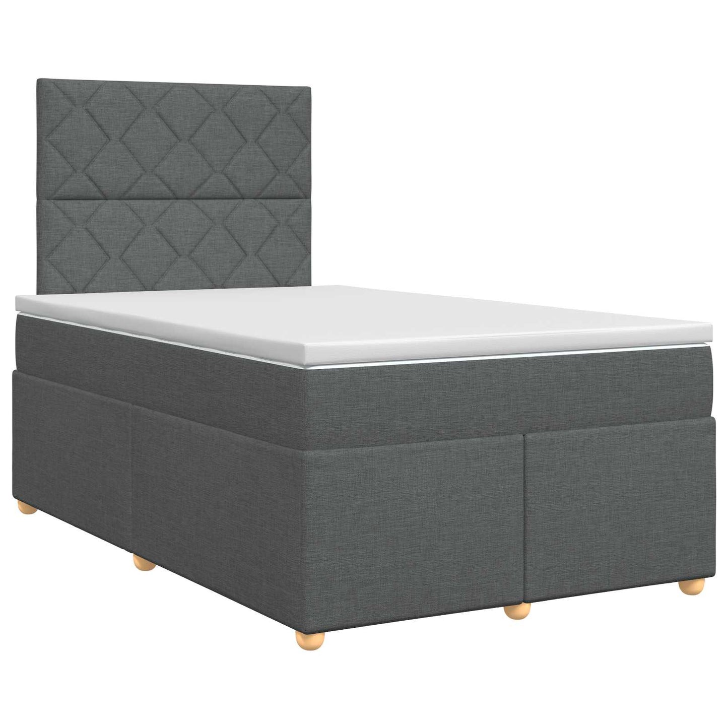 Boxmadras med topmadras Mørkegrå 120 x 190 cm Stof
