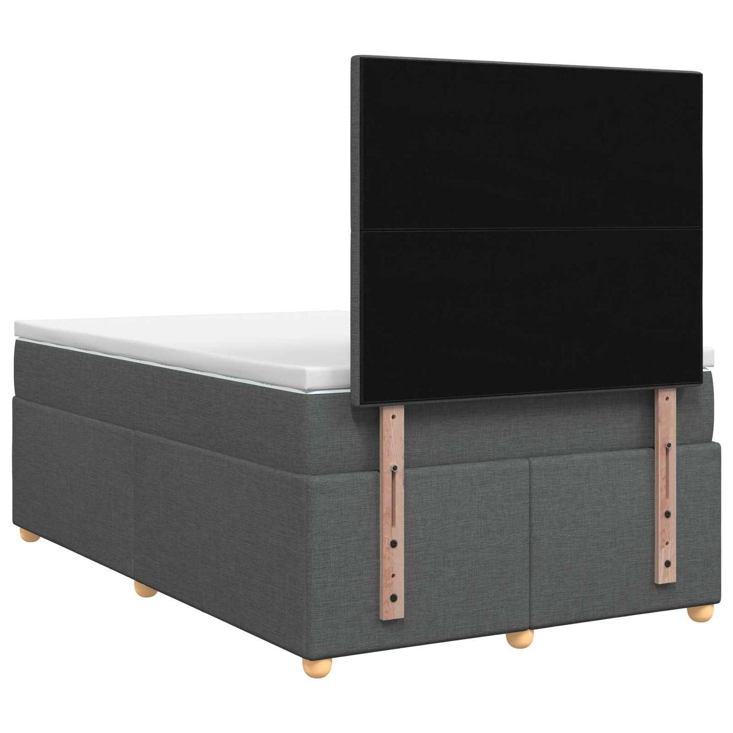 Boxmadras med topmadras Mørkegrå 120 x 190 cm Stof
