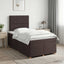Boxmadras med topmadras Mørk Brun 120 x 190 cm Stof