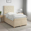 Boxmadras med topmadras Cremefarvet 120 x 200 cm Stof