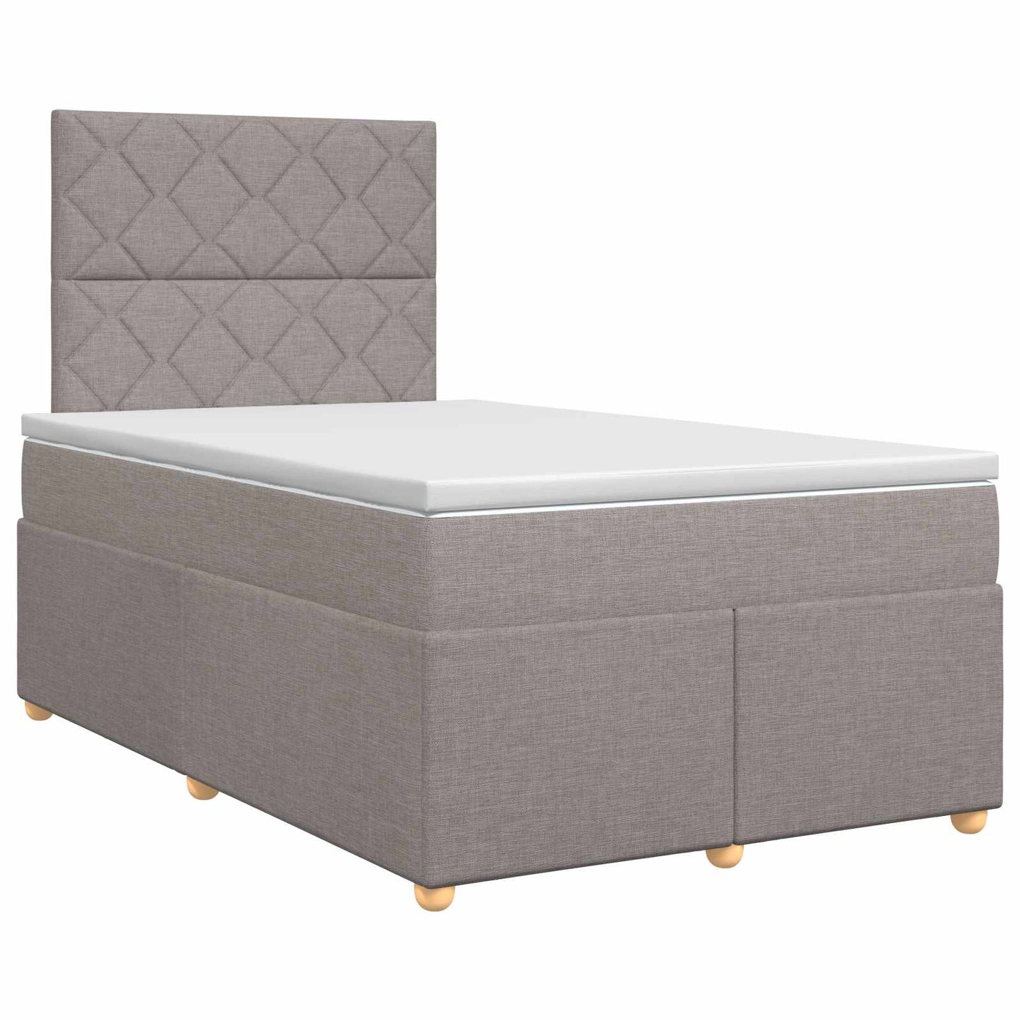 Boxmadras med topmadras Gråbrun 120 x 200 cm Stof