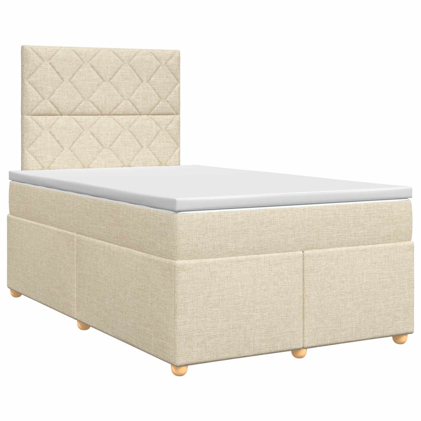 Boxmadras med topmadras Cremefarvet 120 x 200 cm Stof
