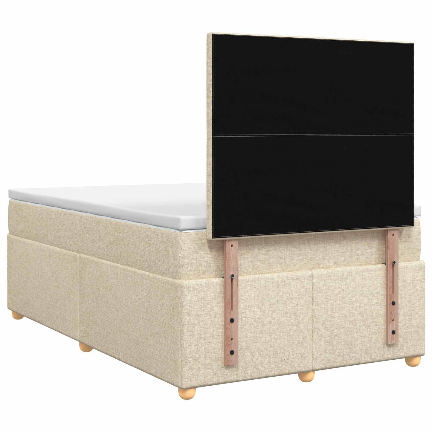 Boxmadras med topmadras Cremefarvet 120 x 200 cm Stof
