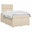 Boxmadras med topmadras Cremefarvet 120 x 200 cm Stof