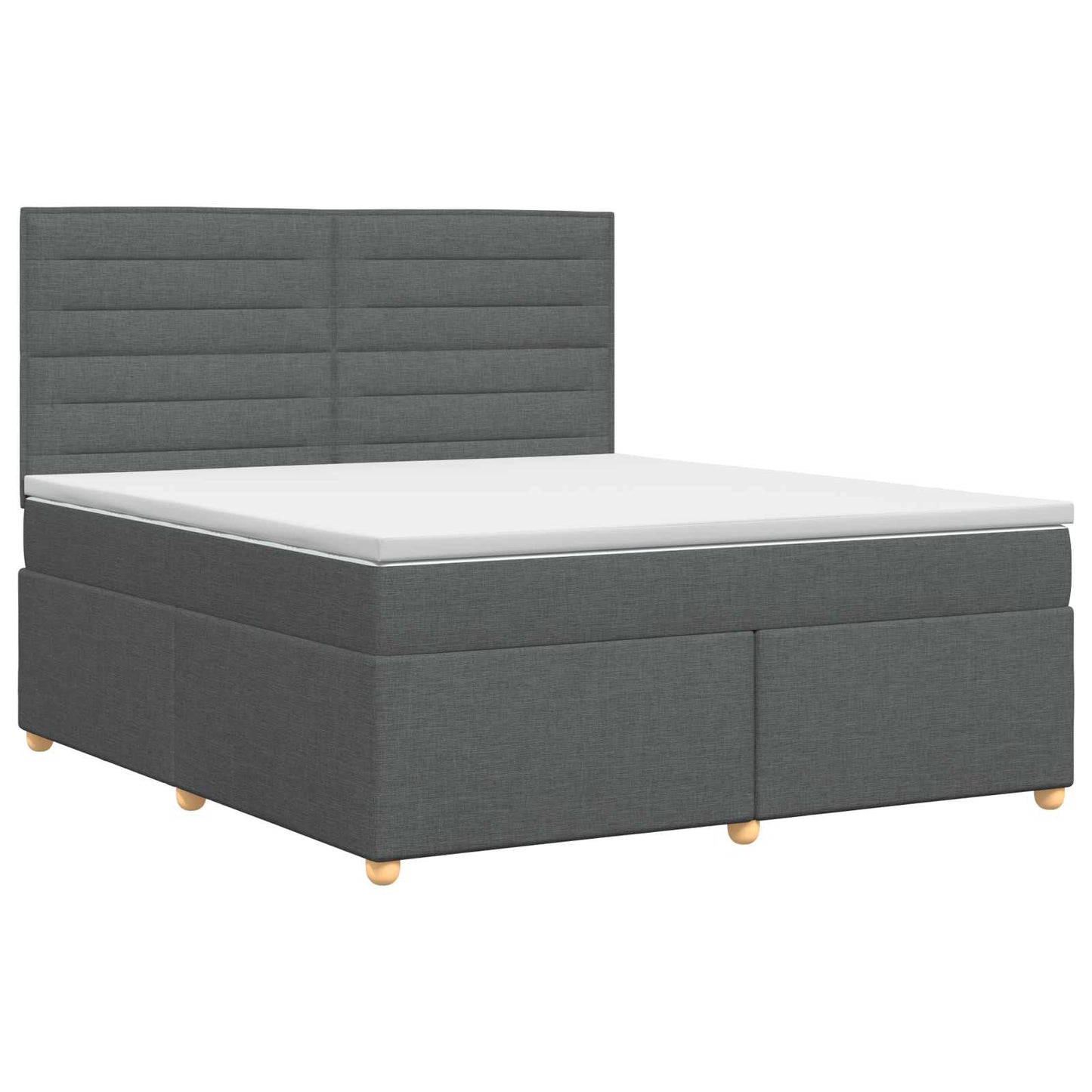 Boxmadras med topmadras Mørkegrå 140 x 190 cm Stof