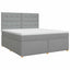 Boxmadras med topmadras Lysegrå 140 x 190 cm Stof
