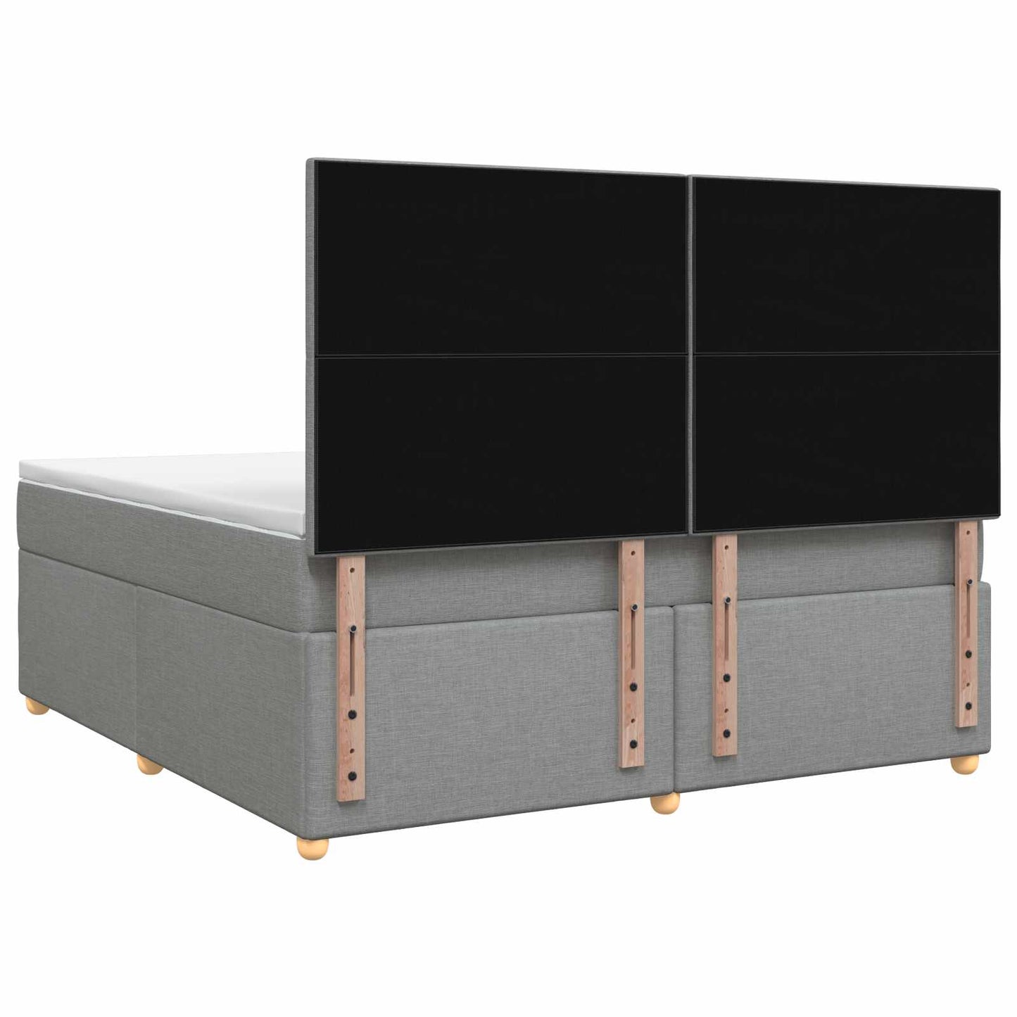 Boxmadras med topmadras Lysegrå 140 x 200 cm Stof