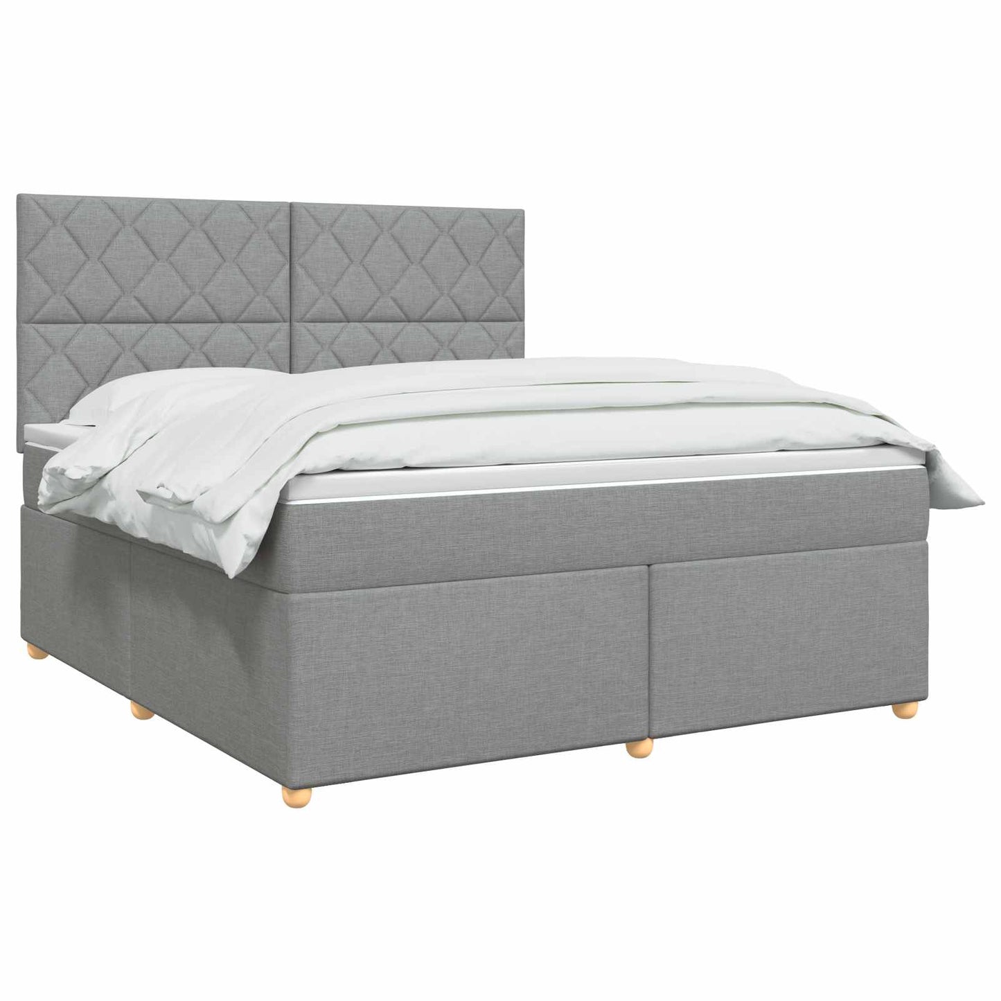 Boxmadras med topmadras Lysegrå 140 x 200 cm Stof