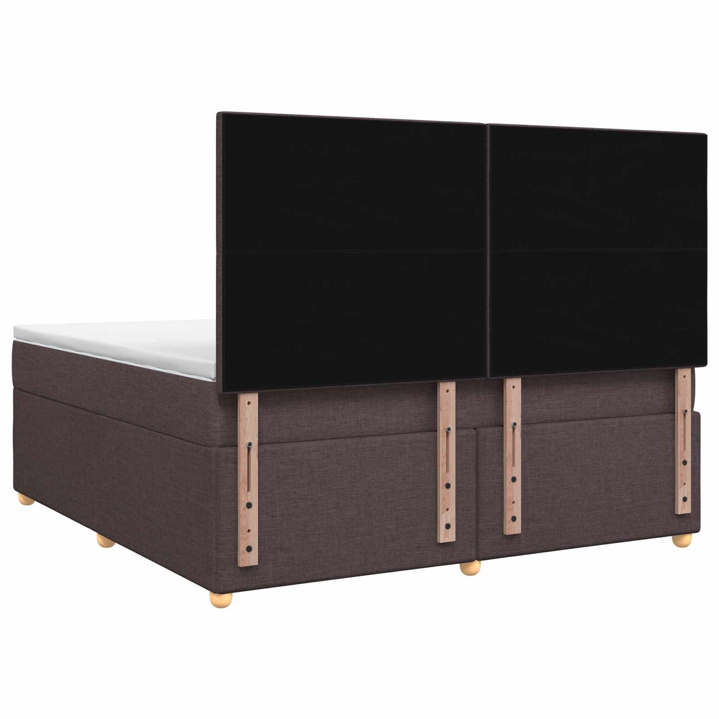 Boxmadras med topmadras Mørk Brun 160 x 200 cm Stof
