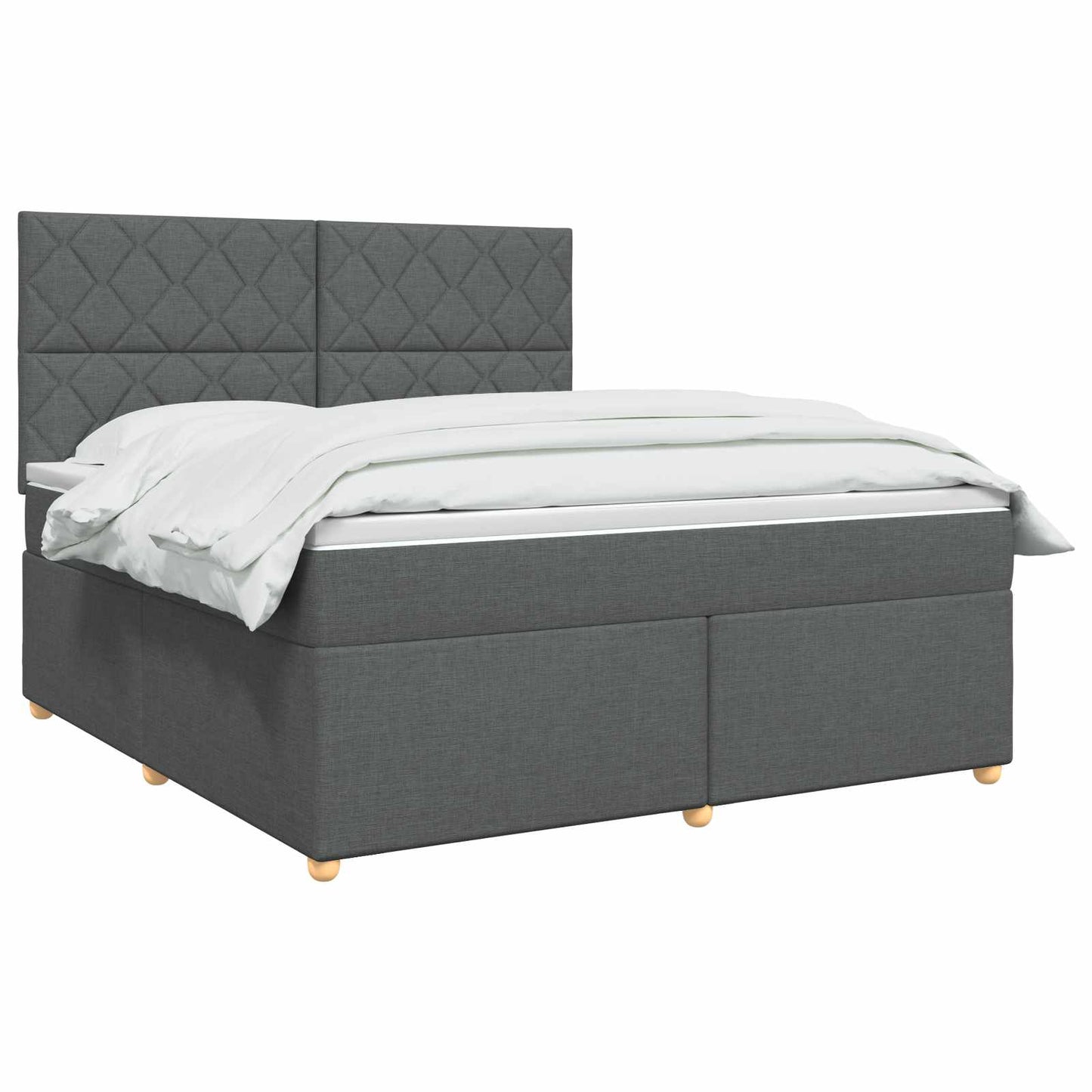 Boxmadras med topmadras Mørkegrå 160 x 200 cm Stof