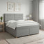 Boxmadras med topmadras Lysegrå 140 x 190 cm Stof
