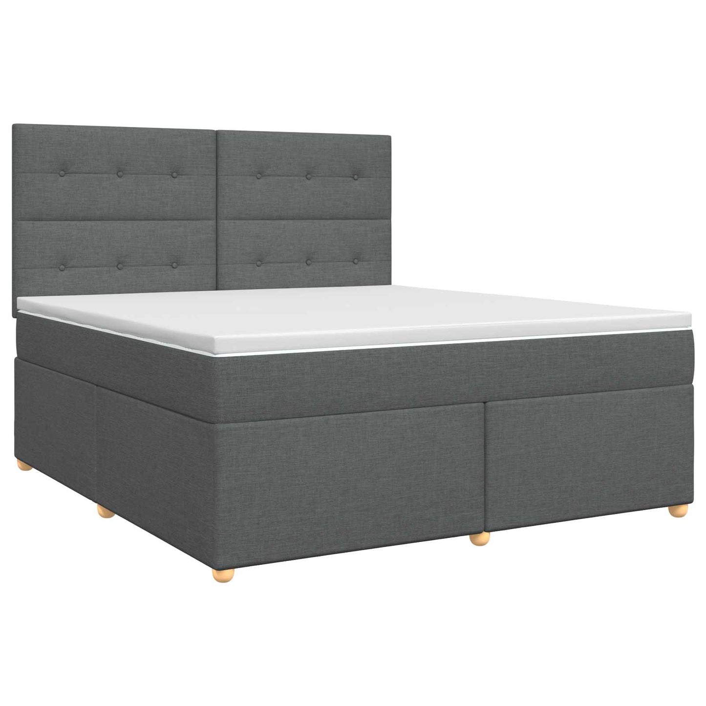 Boxmadras med topmadras Mørkegrå 180 x 200 cm Stof