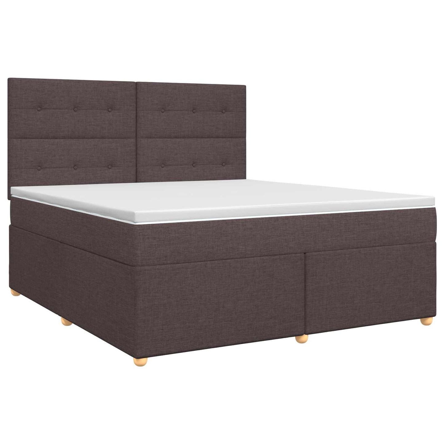 Boxmadras med topmadras Mørk Brun 180 x 200 cm Stof