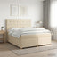 Boxmadras med topmadras Cremefarvet 160 x 200 cm Stof