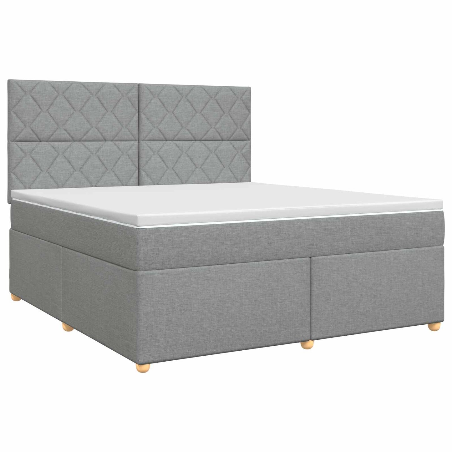 Boxmadras med topmadras Lysegrå 180 x 200 cm Stof