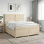 Boxmadras med topmadras Cremefarvet 180 x 200 cm Stof