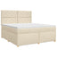 Boxmadras med topmadras Cremefarvet 180 x 200 cm Stof