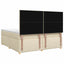 Boxmadras med topmadras Cremefarvet 180 x 200 cm Stof