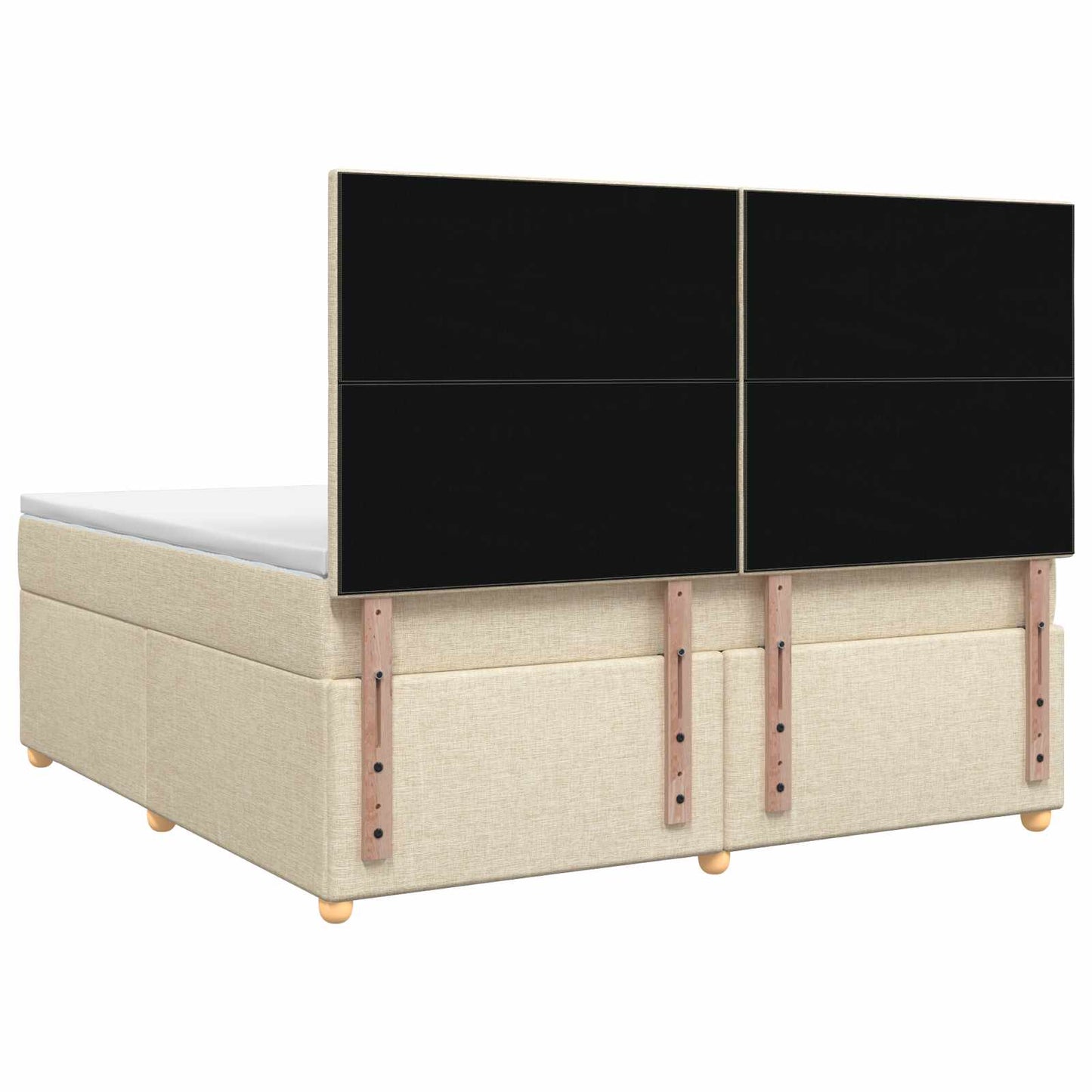 Boxmadras med topmadras Cremefarvet 180 x 200 cm Stof