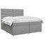 Boxmadras med topmadras Lysegrå 200 x 200 cm Stof