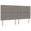 Boxmadras med topmadras Gråbrun 200 x 200 cm Stof
