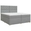 Boxmadras med topmadras Lysegrå 200 x 200 cm Stof